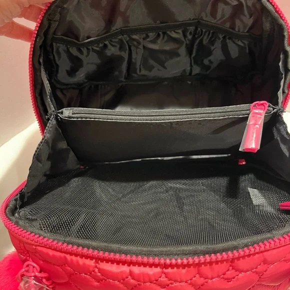 NWT Betsy Johnson Hot Pink Quilted Heart Bag - Picture 9 of 16
